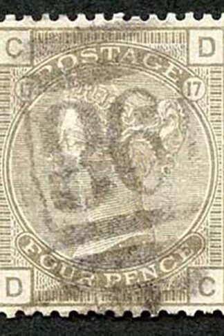 SG160 4d Brown Plate 17 wmk Crown Cat 80 pounds
