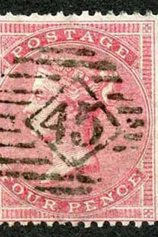 SG66 4d Carmine-rose Good used wmk large garter Cat 150 pounds