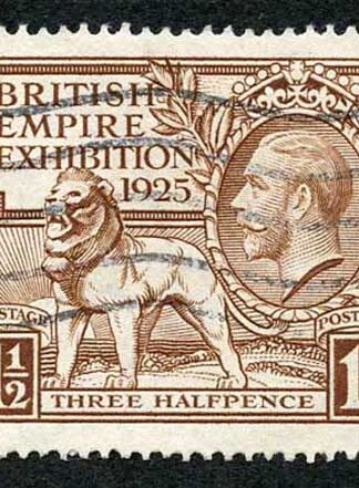 SG433 1925 1 1/2d Wembley Fine used Cat 70 pounds