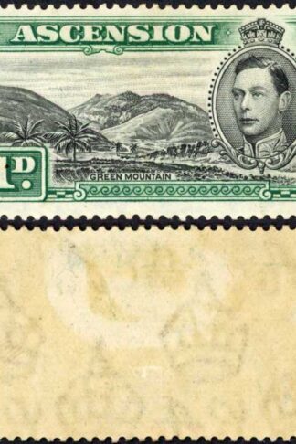 Ascension SG39 KGVI 1d Black and Green M/M (part gum) Cat 42 pounds