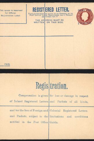 British Levant 1pi on 3d Registered Envelope Size G (BG under flap)