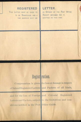 British Levant 1pi on 3d Registered Envelope Size K (BG under flap)