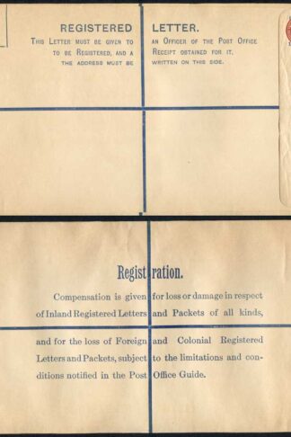 British Levant 1pi on 3d Registered Envelope Size K (CG under flap)