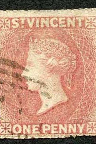 St Vincent SG1 1861 1d Rose-red No Wmk Rough to intermediate Perf 14 to 16