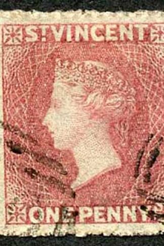 St Vincent SG1 1861 1d Rose-red No Wmk Rough to intermediate Perf 14 to 16