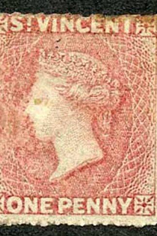 St Vincent SG1 1d Rose-red No Wmk Rough to intermediate Perf 14-16 No Gum Cat 50