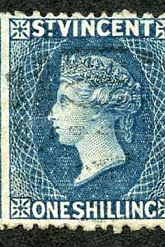 St Vincent SG13 1/- Indigo No wmk Perf 11 to 12.5 Cat 90 pounds