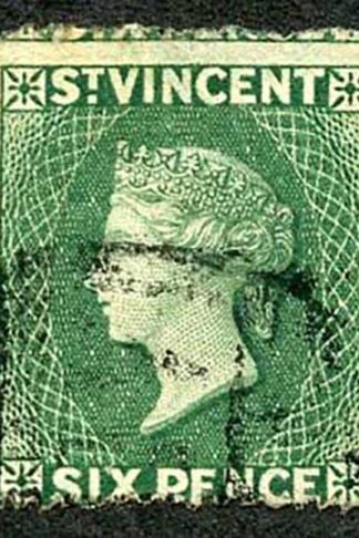 St Vincent SG16 6d Deep Green Wmk Small Star Rough Perf 14 to 16 Cat 70 pounds