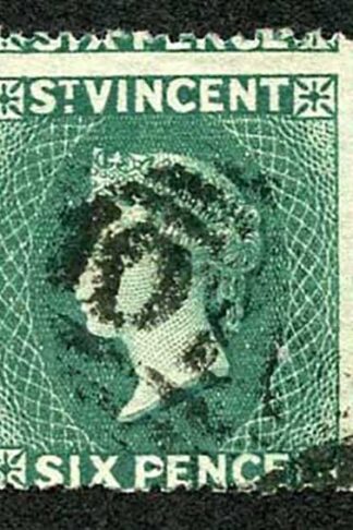 St Vincent SG19 6d Dull Blue-green Wmk Star S/ways Cat 50 pounds