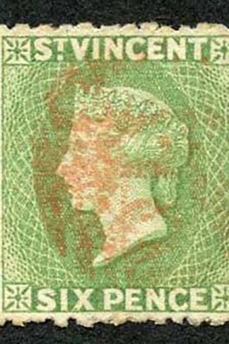 St Vincent SG23 6d Pale Green Wmk Star S/ways Perf 11 to 12.5 x 15 Cat 50 pounds