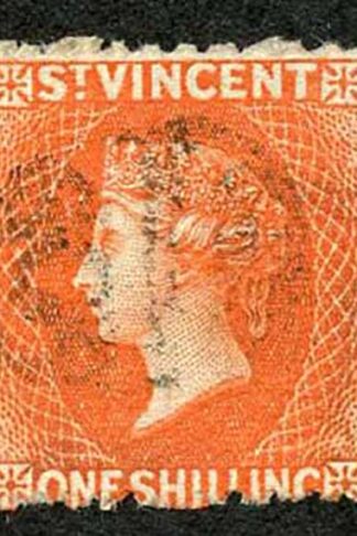 St Vincent SG24 1/- Vermilion Wmk Star S/ways Perf 11 to 12.5 x 15 Cat 85 pounds