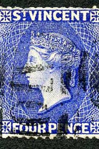 St Vincent SG41x 4d Ultramarine Wmk crown CA Reversed Cat 40 Pounds