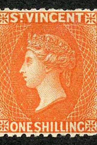 St Vincent SG45 1/- Orange-vermilion Wmk Crown CA Perf 12 Cat 150 Pounds
