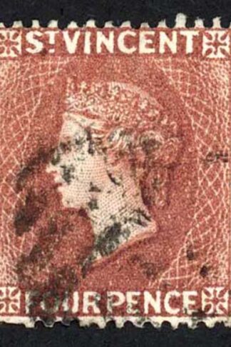 St Vincent SG50 4d Red-brown Wmk Crown CA Fine used Cat 22 Pounds