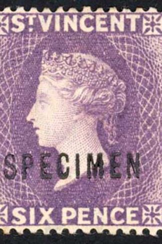 St Vincent SG52ws 6d Violet Wmk Crown CA M/Mint Cat 85 Pounds