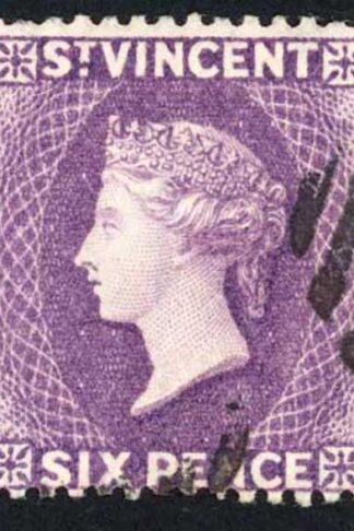St Vincent SG52 6d Violet Wmk Crown CA Fine used Cat 225 Pounds