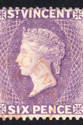 St Vincent SG52 6d Violet Wmk Crown CA Fine used Cat 225 Pounds