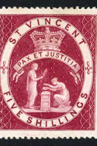 St Vincent SG53 5/- Lake wmk Crown CA M/M