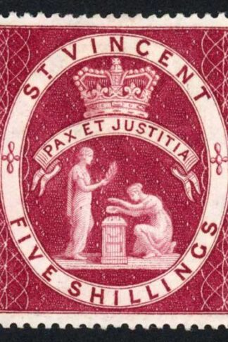 St Vincent SG53 5/- Lake wmk Crown CA M/M