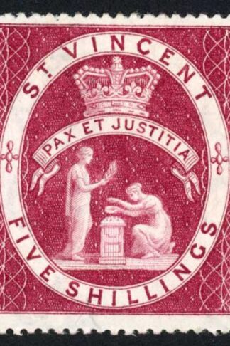 St Vincent SG53 5/- Lake wmk Crown CA M/M
