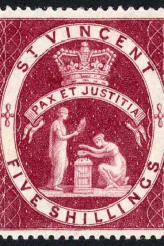 St Vincent SG53 5/- Lake wmk Crown CA M/M