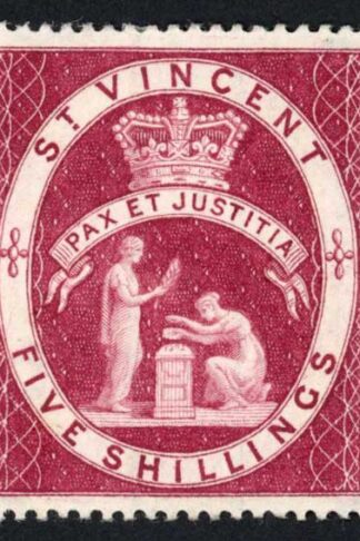 St Vincent SG53 5/- Lake wmk Crown CA M/M