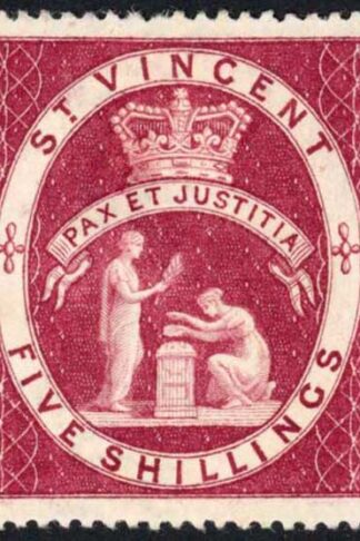 St Vincent SG53 5/- Lake wmk Crown CA M/M
