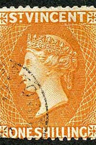 St Vincent SG58a 1/- Red-orange wmk crown CA Very Fine used Cat 23 pounds