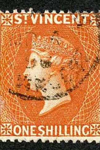 St Vincent SG58 1/- Orange wmk crown CA Very Fine used Cat 18 pounds