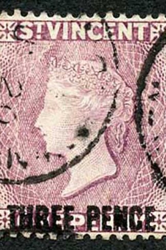 St Vincent SG63 1897 3d on 1d Mauve Very Fine Used Cat 26 pounds