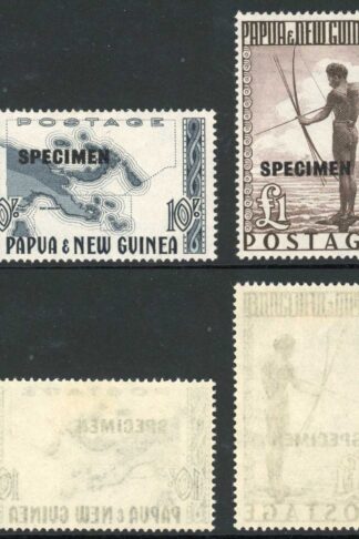 Papua New Guinea SG14s/15s 1952 Specimen Set of 2 M/M Cat 90 pounds