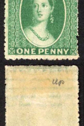 Grenada SG4 1d Green Wmk Small Star rough perf 14 to 16 Fine M/M Cat 110 pounds