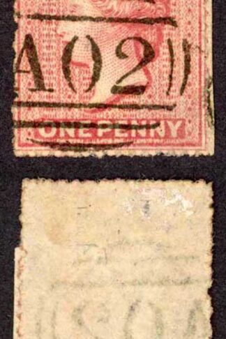 Antigua SG7 1d Vermilion wmk small star rough perf 14 to 16 Cat 30 Pounds