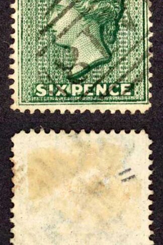 Antigua SG18 6d Blue-green Wmk Crown CC Perf 14 Cat 21 Pounds