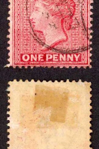 Antigua SG25 1d Carmine-red Wmk Crown CA Perf 14 Cat 3.75 Pounds