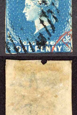 Ceylon SG2 1d Deep Turquoise Blue Imperf Cat 45 pounds