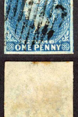 Ceylon SG2a 1d Blue Four margins (Tone patch at top) Cat 80 pounds