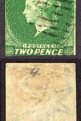 Ceylon SG3 2d Green Imperf just touched at base Cat 65 pounds