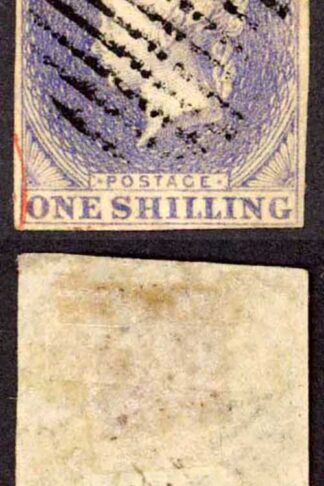 Ceylon SG10 1/- Slate-Violet Four Margins (Light Thin) Cat 200 pounds