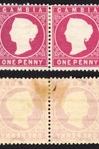 Gambia SG23/b 1d Crimson Wmk CA S/Ways M/M