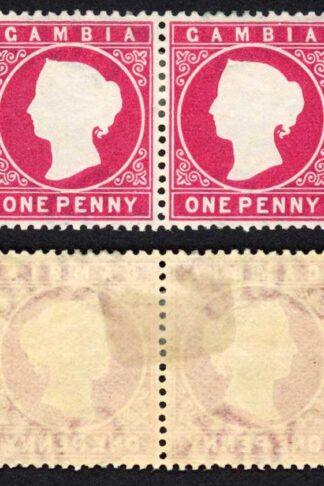 Gambia SG23/b 1d Stated to be Third Delivery Wmk CA S/Ways M/M