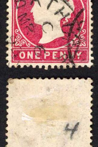 Gambia SG23/b 1d Wmk CA S/Ways Very Fine used Dated 6th march 1893