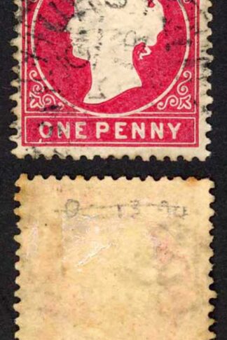 Gambia SG23/b 1d Wmk CA S/Ways Very Fine used Dated 9th March 1895