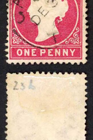 Gambia SG23/b 1d Wmk CA S/Ways Fine used (tone spots)
