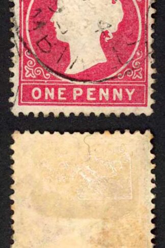Gambia SG23/b 1d Wmk CA S/Ways Very Fine used Dated 4th Aug 1894