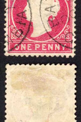 Gambia SG23/b 1d Wmk CA S/Ways Very Fine used Dated Oct 1892