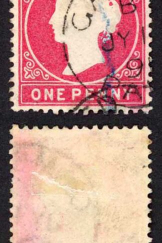 Gambia SG23/b 1d Wmk CA S/Ways Very Fine used Dated July 1891
