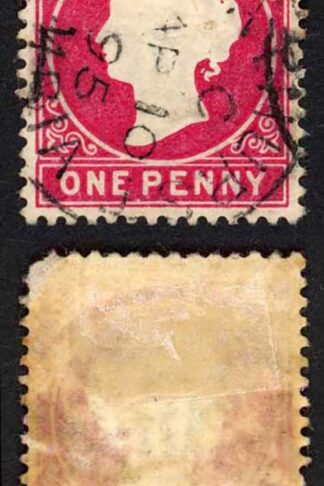 Gambia SG23/b 1d Wmk CA S/Ways Very Fine used Dated 10th April 1895 (rounded co