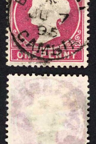 Gambia SG23/b 1d Wmk CA S/Ways Very Fine used Dated 13th march 1895