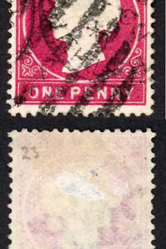Gambia SG23/b 1d Wmk CA S/Ways Very Fine used Dated 27th Nov 1897 (thin)